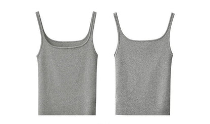 Women's Tank 2026 Summer New Solid Color Slim Fit Short Cami Square U-Neck Crop Sleeveless Layering Vest For Women 12622083