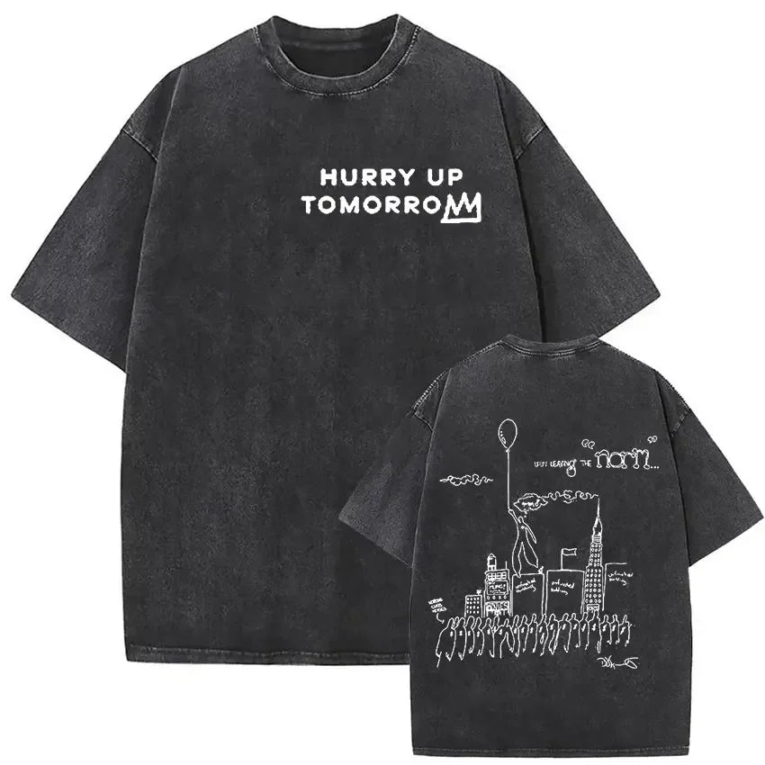 The Weeknd XO Tour 2025 Vintage Washed T Shirt Men's Women Pop Music Short Sleeve T-Shirts Rap Hip Hop Gothic Clothing T-shirts