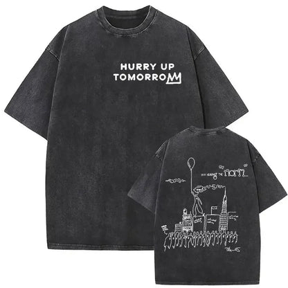 The Weeknd XO Tour 2025 Vintage Washed T Shirt Men's Women Pop Music Short Sleeve T-Shirts Rap Hip Hop Gothic Clothing T-shirts