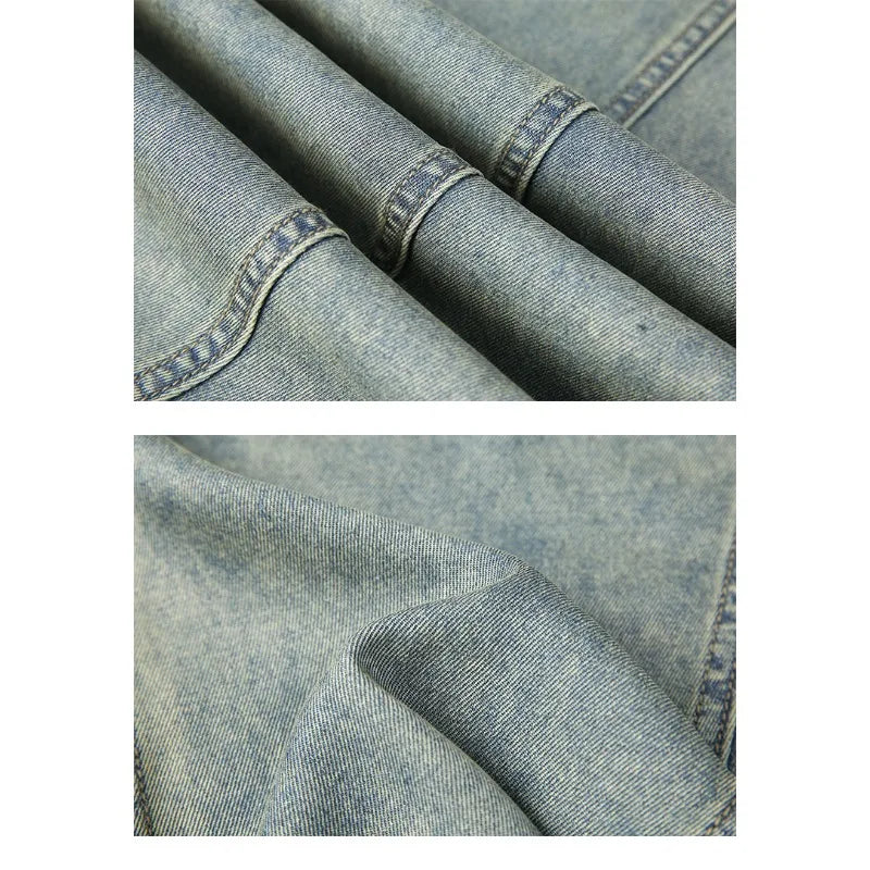 Man Pants Mens Jeans Summer New High Street Fashion Casual Thin Ice Silk Curved Blade Trousers For Men