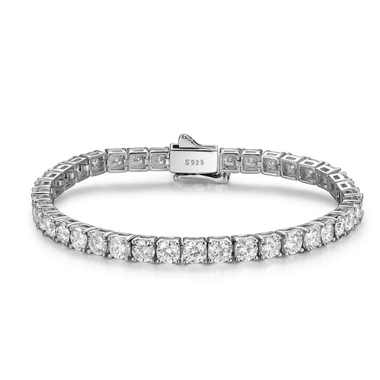 Bracelet de tennis en moissanite pour homme, 2-5 mm, en argent sterling 925 pour femme, avec diamants de laboratoire scintillants, pour mariage ou soirée