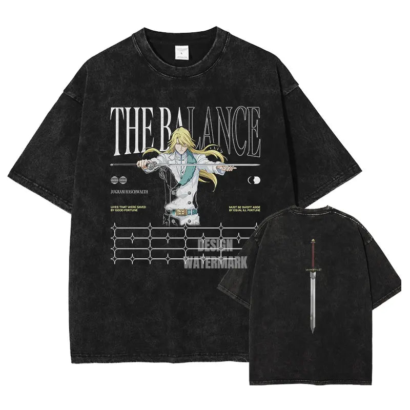Anime B-Bleach T-Shirt Oversized Vintage Washed Zaraki Kenpachi T-Shirts Retro Harajuku Ichigo Rukia Tops Tees Man 100% Cotton
