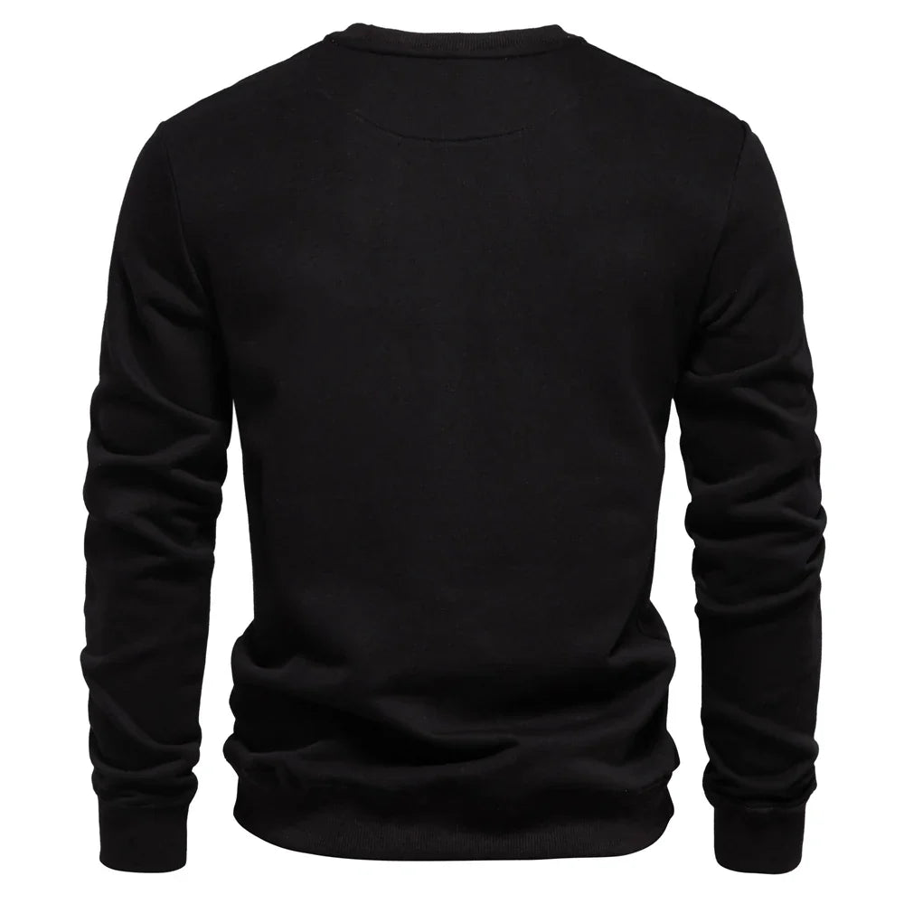 Cotton-blend Mens Crew Neck Solid Color Sweatshirts Pullover Casual Sport Sweatshirt for Men
