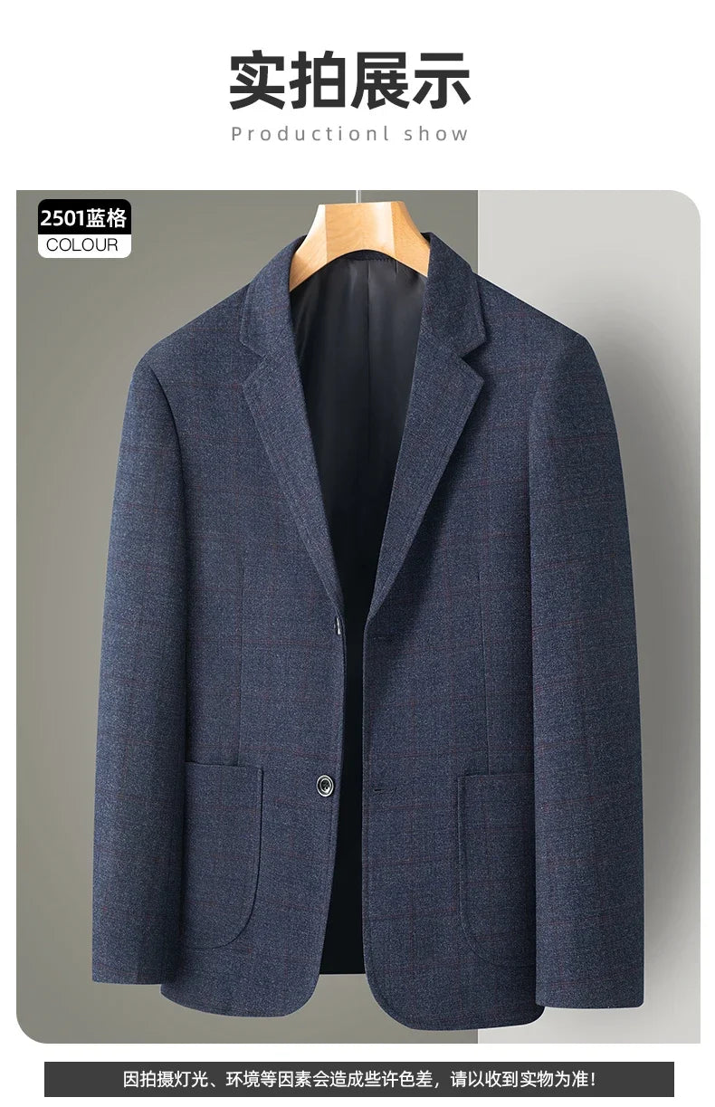 Men's Casual Loose Fit Blazer 13 Colors All-Season Plaid Suit Jacket for Men