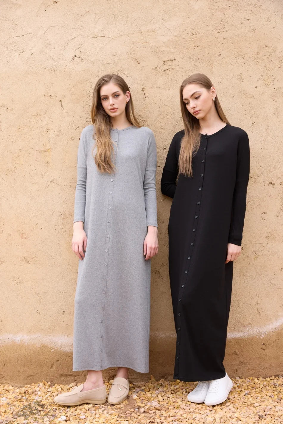 AS SS26 summer loose style button dress comfortable ribbing fabric dress o-neck lady clothes