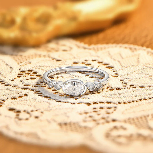 Bagues 2026 simples et étincelantes en moissanite synthétique ovale en argent sterling S925 pour femmes, bijoux fins de mariage