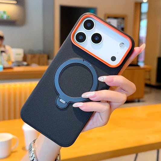 funda For iPhone Air Case ELVEV Magnetic Luxury PU Leather Anti-fall with Rotatable Ring Stand Cover for iphone17 pro max ケース