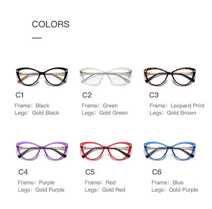New Cat Eye Optical Glasses Women Myopia Prescription Glasses Hyperopia Reading Glasses Anti Blue Light Computer Eyewear
