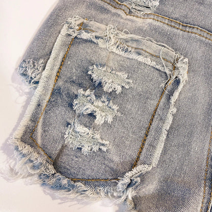 Women's Summer Sexy High Waist Denim Shorts 2025 Female Fashion Hollow Out Hole Hot Pants Short Jeans