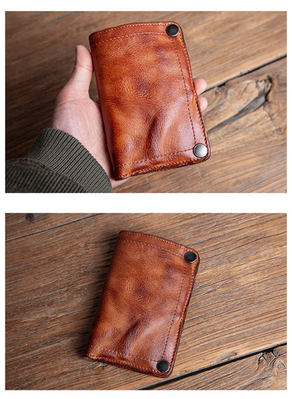 High Quality Men Genuine Leather Wallet Vintage Bifold Money Clip Credit Card Holder Luxury Design with Zipper Coin Pocket
