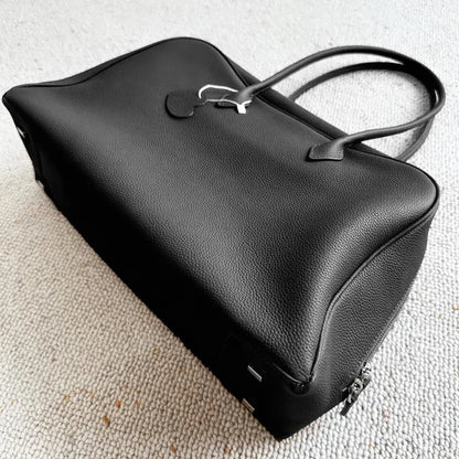 Genuine Leather Bowling Bags For Women Luxury Designer Handbags And Purses 2025 New In Cowhide Lychee Texture Underarm Shoulder
