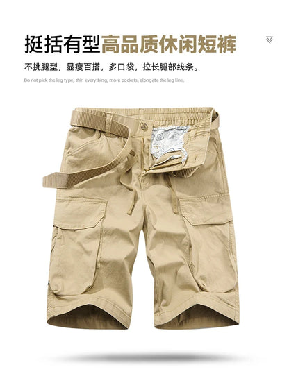 Men Spring Casual Tactical Cargo Shorts Men Multi Pocket Outdoor Shorts Men Breathable Sports Workout Daily Wear Male Shorts