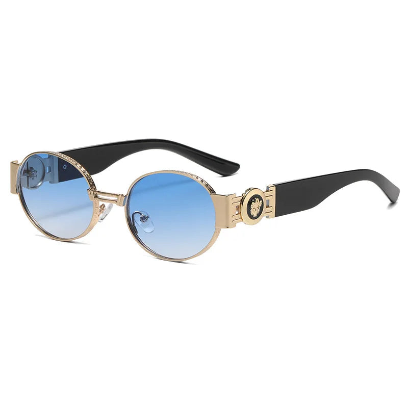 New Vintage Oval Sunglasses Metal Frame Women's Luxury Designery Sun Glasses Shades for Men Oculos UV400  Gafas De Sol Mujer