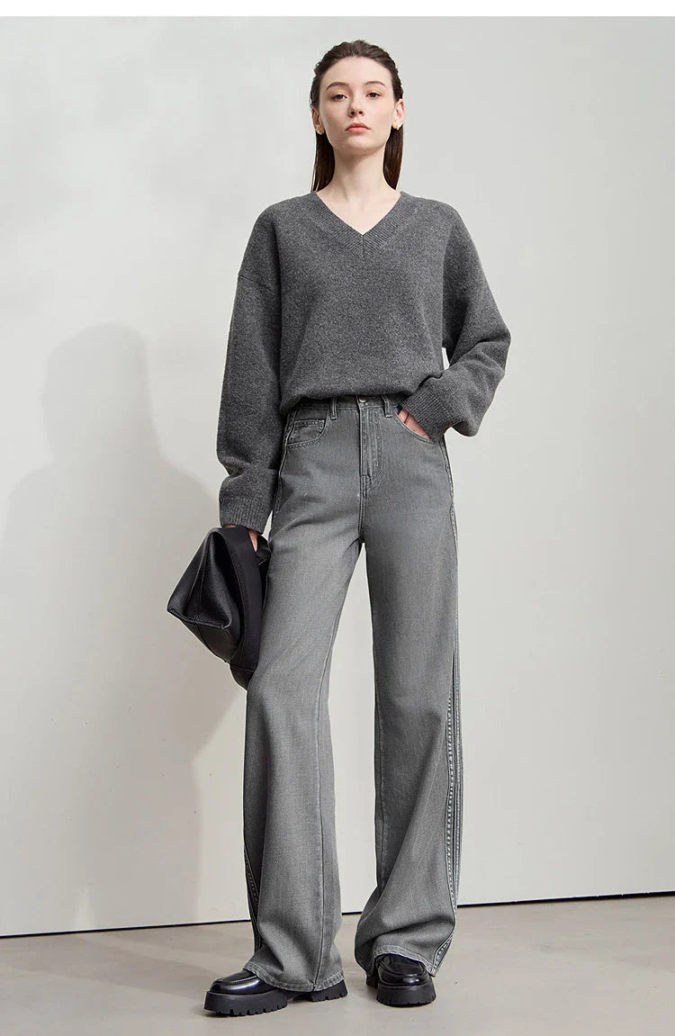 Women's Denim Classic Casual Retro Wide Leg Loose Pants Woman Clothing Office Lady 2025 Autumn New Jeans Pants 12543052