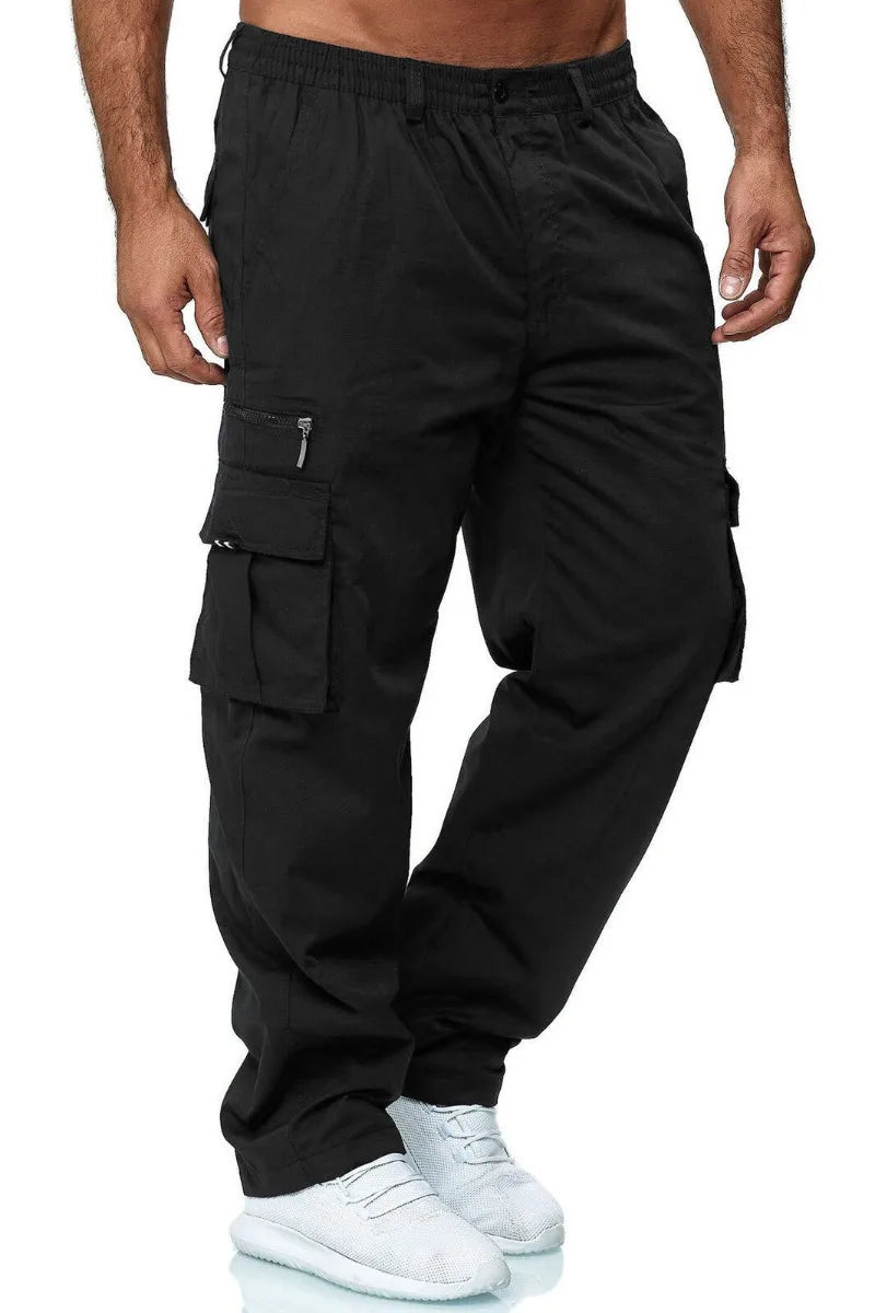 Men's Outdoor Work Elastic Casual Pants Flexible Multi Pocket Work Pants Men's Fashionable Versatile Casual Pants