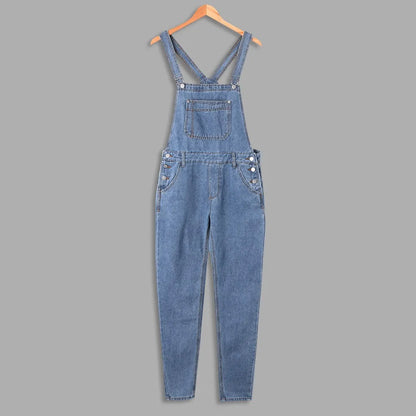 Men Pocket Jeans Overall Jumpsuit Streetwear Overall Suspender Pants Baggy Denim Harajuku Loose Pant Breathable Long Trousers