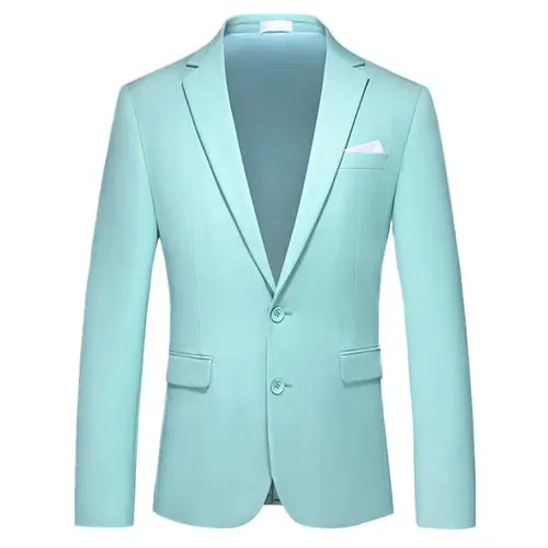 2026 New Men's Green Suit Jacket, Two Button V-Neck Coat, Wedding Party Formal Dress Tops Blue Red Yellow Green Blazers