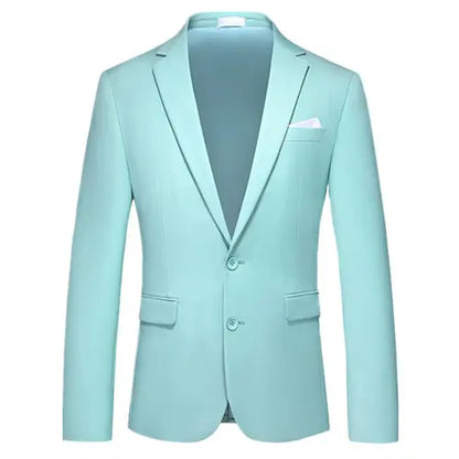 2026 New Men's Green Suit Jacket, Two Button V-Neck Coat, Wedding Party Formal Dress Tops Blue Red Yellow Green Blazers