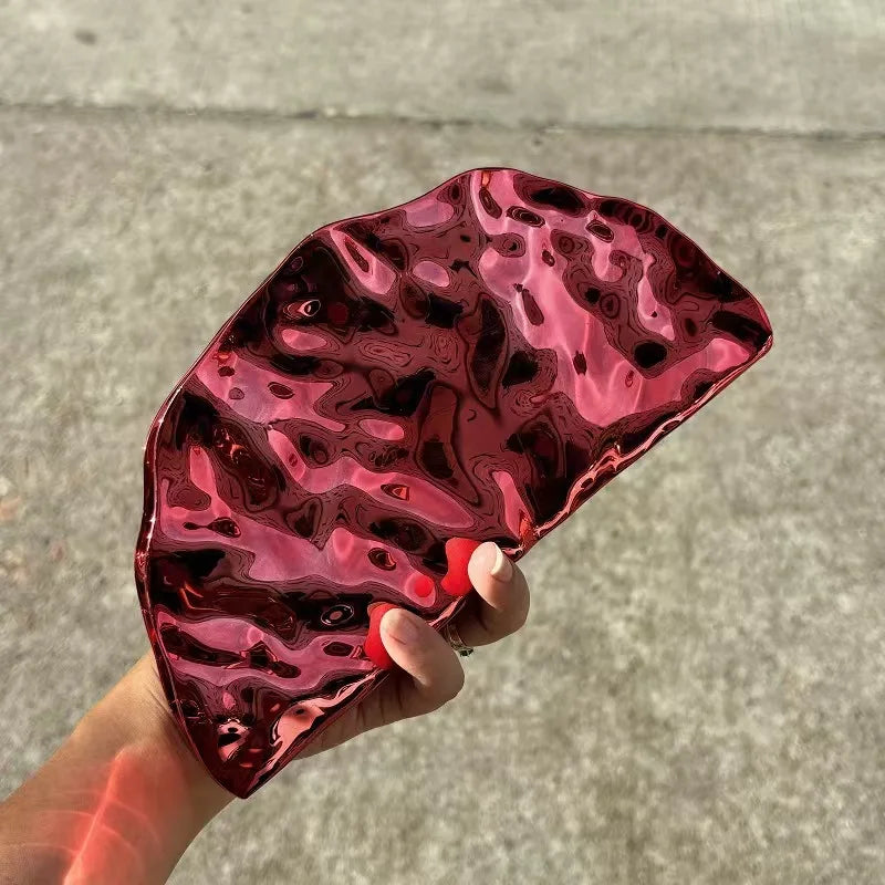 Creative Half Moon Shape Gold Purse For Women Silver Acrylic Bag Exquisite Brand Hand-held Evening Bag Shoulder Messenger Bag
