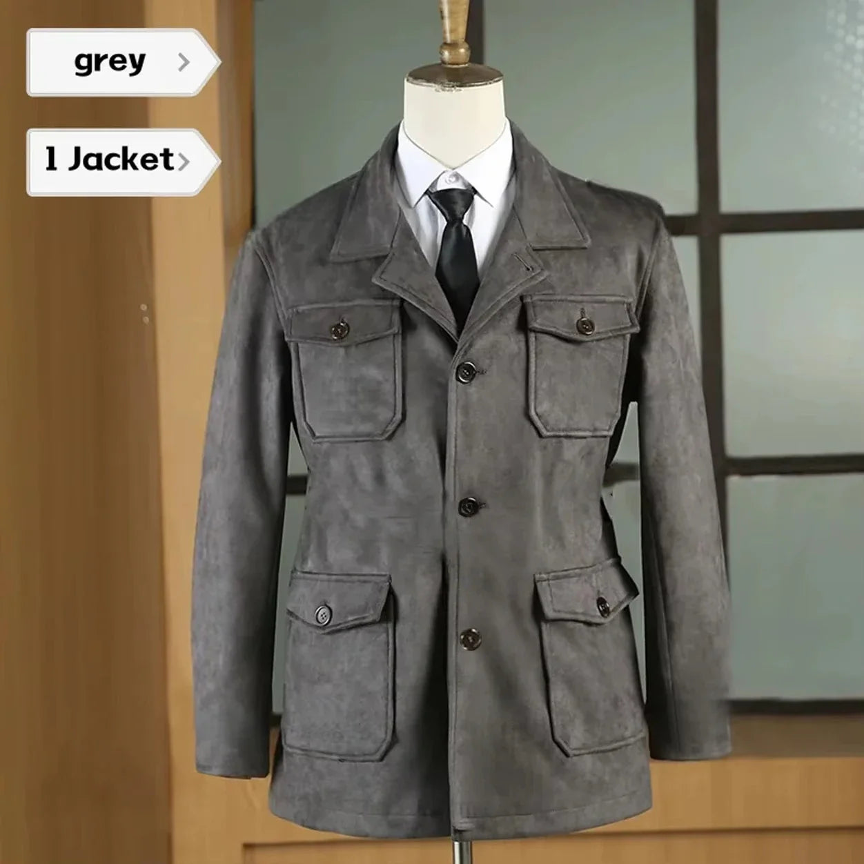 Men's Classic Velvet Blazer Single Breasted Wool Blend Hunting Coat with Four Pockets Snowflake Print plus Size Sport Coat