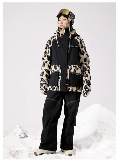 Brand Men Women Ski Jacket Winter Warm Windproof Waterproof Ski Suit Outdoor Sports Snowboard Coat Splicing double plate