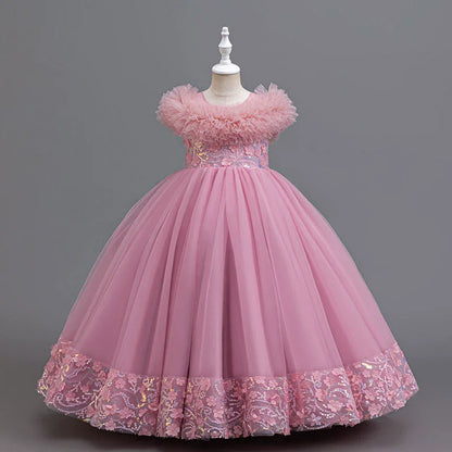 Summer Dress for Kids Girl Lace Sleeveless Baby Girl Princess Dress Fashion Solid Children Girls Party Dresses 2-9 Years