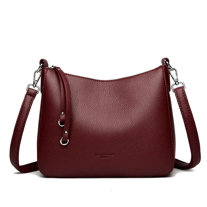 New Luxury Designer Handbag Solid Color PU leather Women Shoulder Bag Casual Crossbody Bags for Women New Zipper Messenger Bag