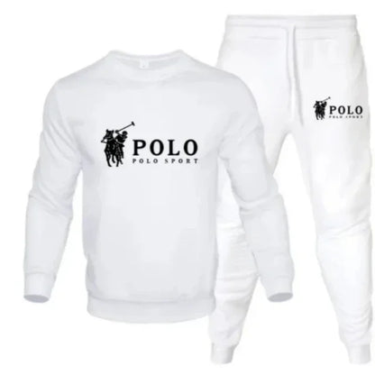 Men's two-piece round-neck sweatshirt + jogging pants, autumn and winter fashion, outdoor fitness and casual sportswear set