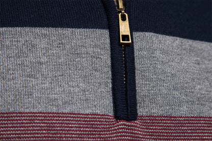 Men's Cotton Mock Neck Stand Collar Sweaters Quarter Zipper Pullover Autumn Winter Warm Social Casual Sweater for Men