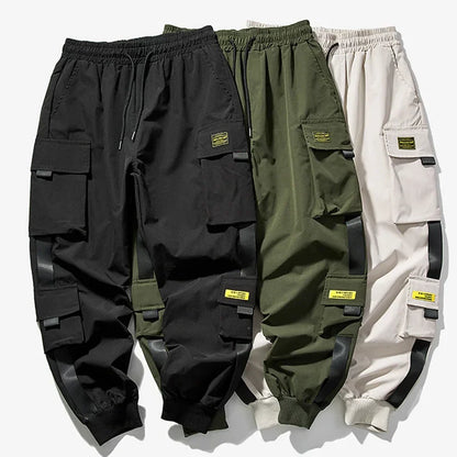 Mens Summer Army Green Loose Pant Joggers Pants Men Cargo Pants Hip Hop Casual Pockets Sweatpants Male Fashion Trousers