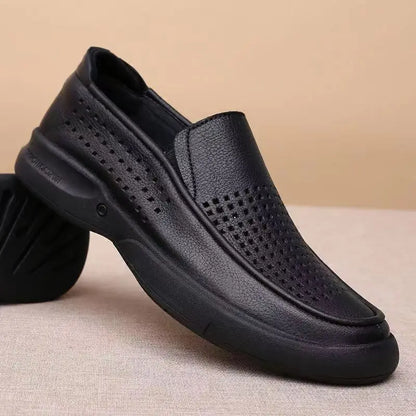 Leather Men Formal Shoes Luxury Brand 2026 Men's Loafers Dress Moccasins Breathable Slip on Black Driving Shoes Plus Size 37-48