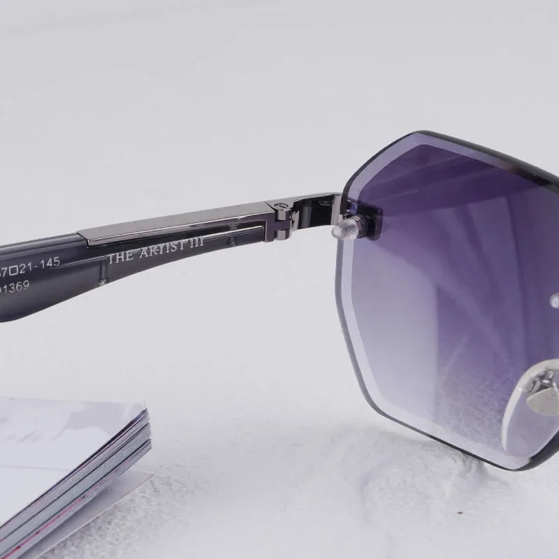 Rimless Polygon Luxury Sunglasses Acetate Alloy Gold Brand Irregular Square Original Classical Retro UV400 Gafas Hot