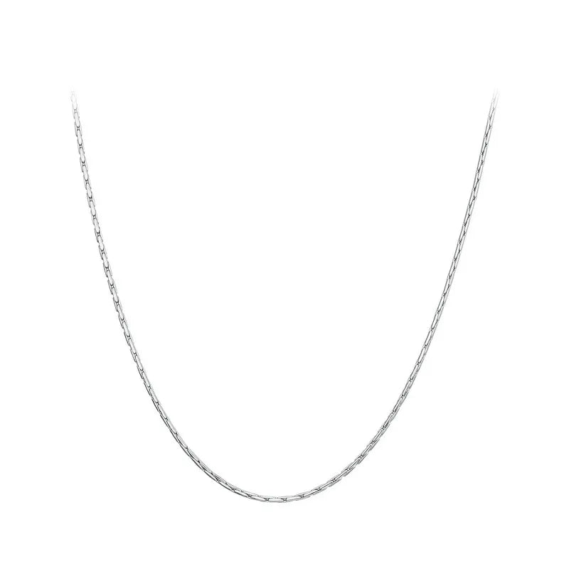 925 Sterling Silver Basic Chain Necklace Collection Box Chain Necklace Bead Chain Link for Women Simple Fine Jewelry
