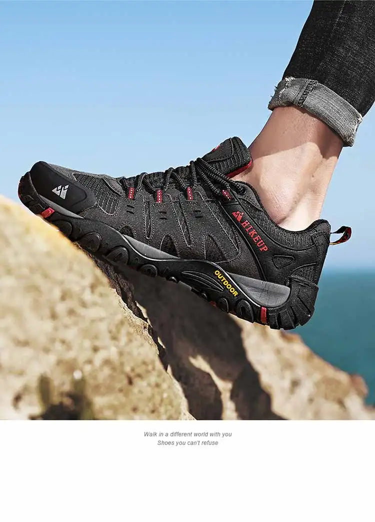 Men's Hiking Shoes Suede Leather Outdoor Shoes Wear-resistant Men Trekking Walking Hunting Tactical Sneakers