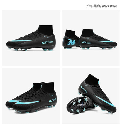 New Men Soccer Shoes Football Boots Cleats Adult Outdoor Breathable Training Sport Long Spikes Boys Non Slip Match Comfortable