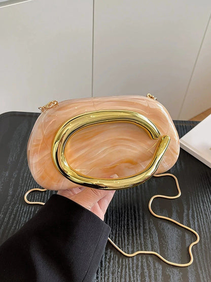 Women's Sealed Box Shaped Acrylic Clutch Fashion Dinner Wedding Party Handbag Elegant Luxury Designer Crossbody Shoulder Bag