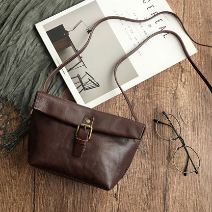 Soft Genuine Leather Women Messenger Bag Female Real Leather Crossbody Shoulder Bags Small Handbag Retro Phone Bag for Girls