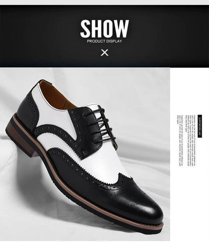 2026 New Brocker-carved Derby Men's Shoes Spring Summer New Business Formal Casual Shoes Male Fashion Big Size Leather Shoe Man