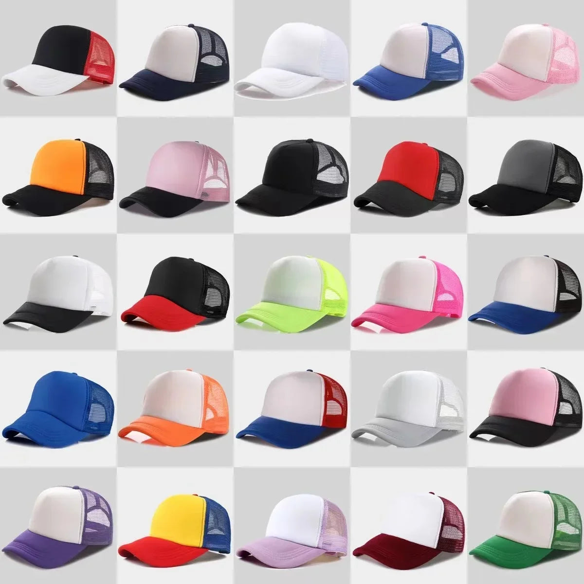 Unisex Cheaper 5 Panel Trucker Hat For Adult Summer Net Baseball Cap Men Women Sponge Mesh Adjustable Sun Hat Visor