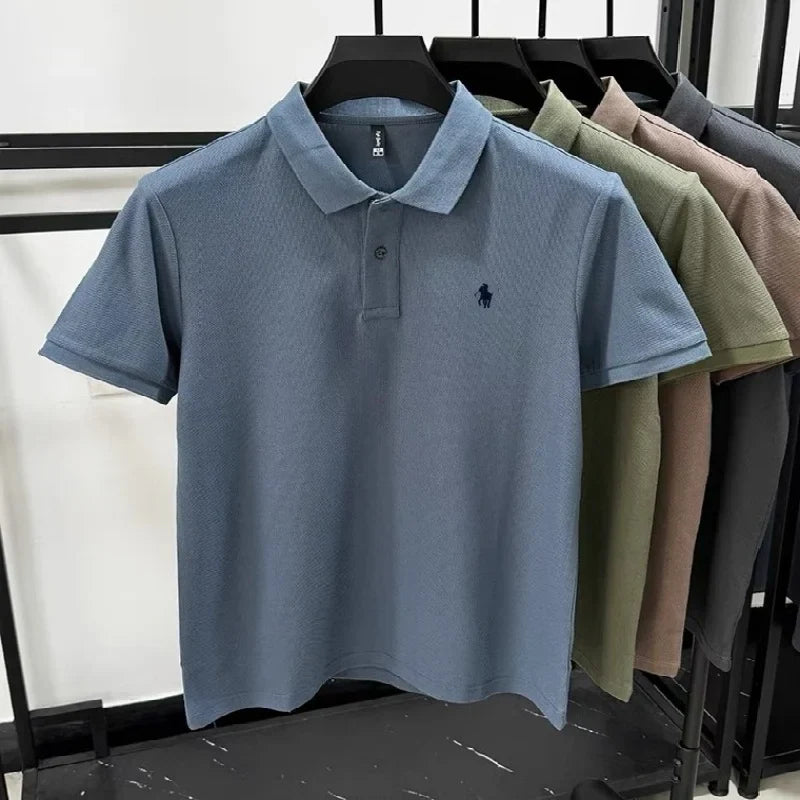 100% pure cotton fashionable personalized men's classic pony embroidered comfortable polo shirt summer new casual short sleeve