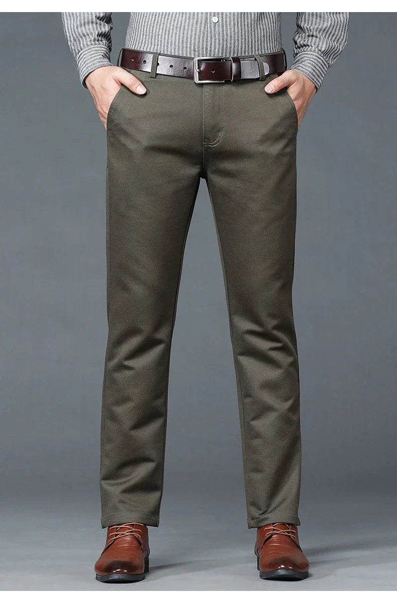 6 Colors Male Autumn Winter Casual Pants Chic Straight Formal Office Luxury Trousers Fashion Elastic Men Business Suit Pants