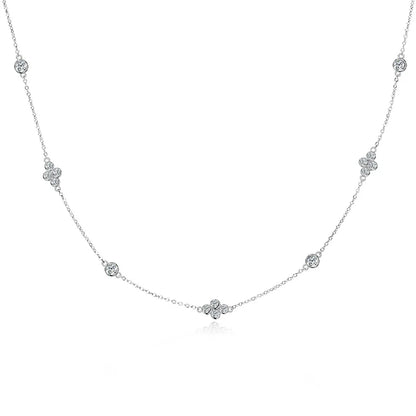 3mm&2mm Moissanite Choker Necklaces Collar Plata 925 Sterling Silver Clavicle Chain Necklace For Women Neck Jewellry Gift