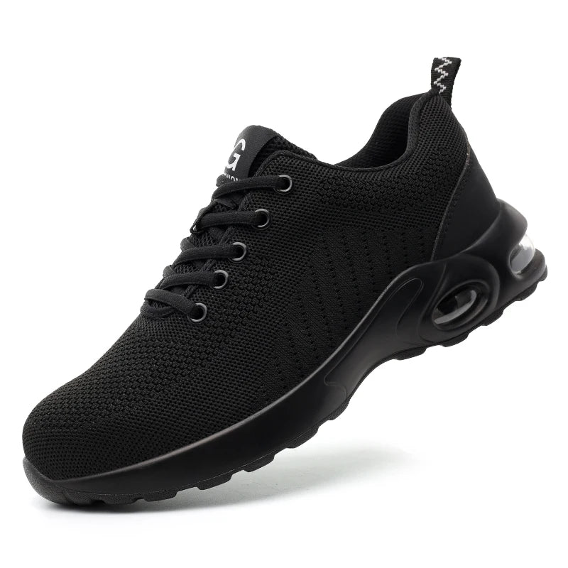 Work Shoes Hollow Breathable Steel Toe Boots Lightweight Safety Work Shoes Anti-slippery For Men Women Male Work Sneaker