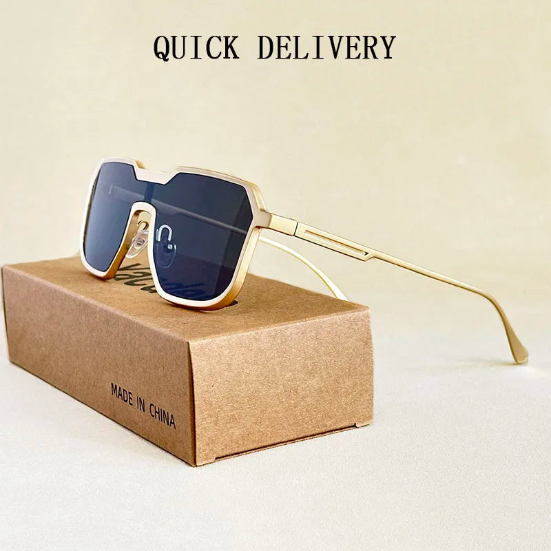 2025 Punk Sunglass Men Vintage Metal Square Steampunk Sunglasses Women Retro Luxury Fashion Glasses Gafas De Sol Hombre Okulary