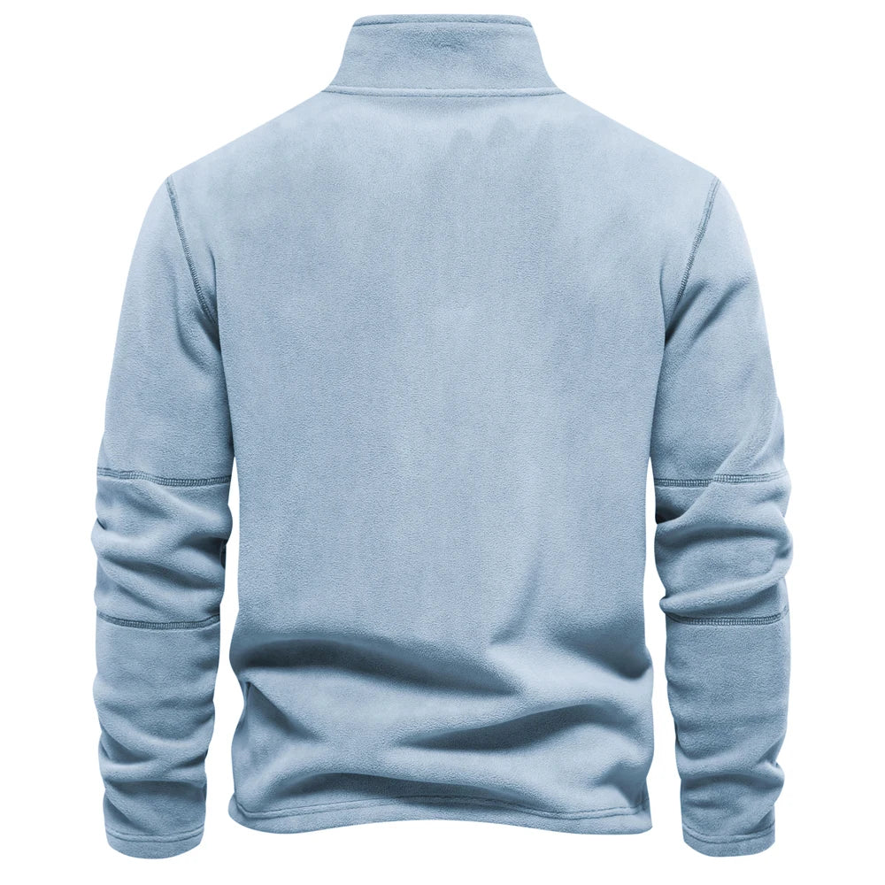 Brand Quality Thicken Warm Fleece Jacket for Men Zipper Neck Pullover Men's Sweatshirt Soft Shell Mens Jacket