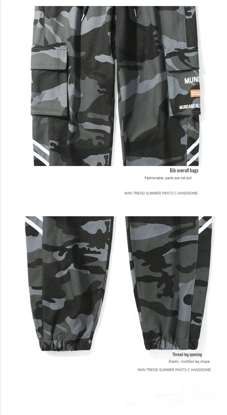 New Korean Fashion Style Casual Pants Men Cotton Cargo Trousers Male Plus Size Camouflage Streetwear Y2K Harem Jogger Camo Trend