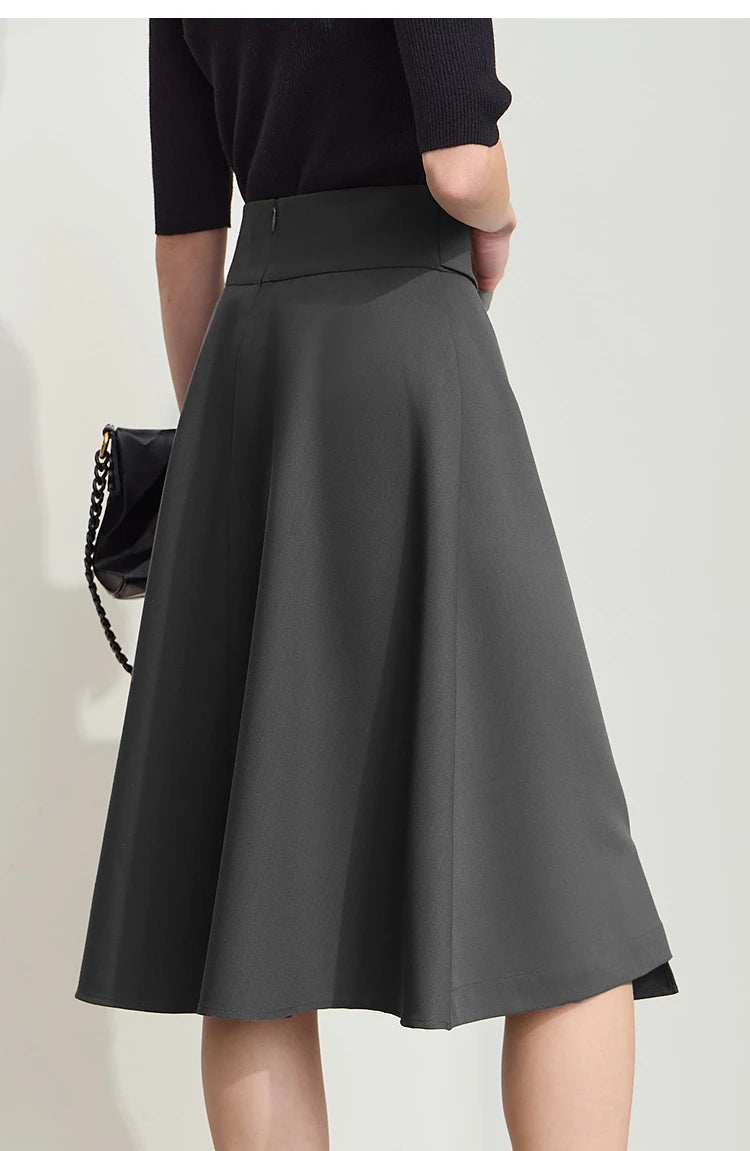 Minimalist New Skirt Women Summer 2025 Solid Loose Mid-length A-line Asymmetric Skirts Female Fashion Office Lady 12542045