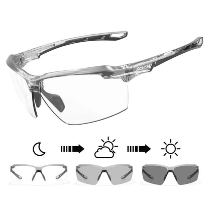 3PACKS Photochromic Cycling Sunglasses Glasses Bike MTB Bicycle Hiking Golf UV400 Sports Glasses for Men Women Baseball