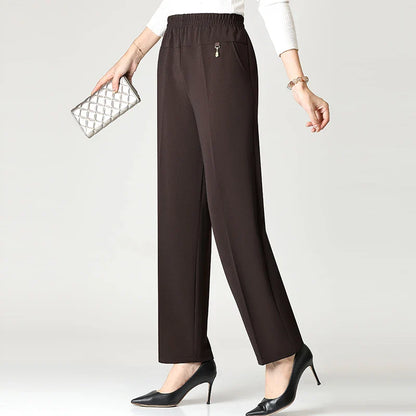 2025 Autumn Fashion Pants Brand Elastic Waist Size Women's Plus Size Thin Pants Casual Office Outdoor Pants