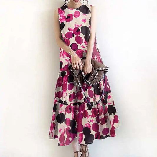 2024 ZANZEA Bohemian Sleeveless Summer Dresses Women Floral Printed Sundress Fashion Casual Ruffles Hem Long Vestido Robe Femme
